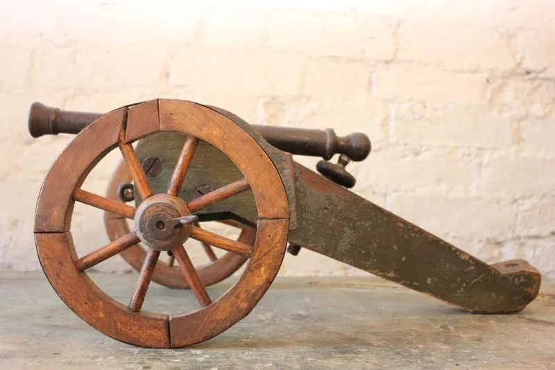 A Fantastic c.1830s Iron & Wood Model of a Six-Pounder Field Gun Cannon