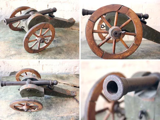 A Fantastic c.1830s Iron & Wood Model of a Six-Pounder Field Gun Cannon