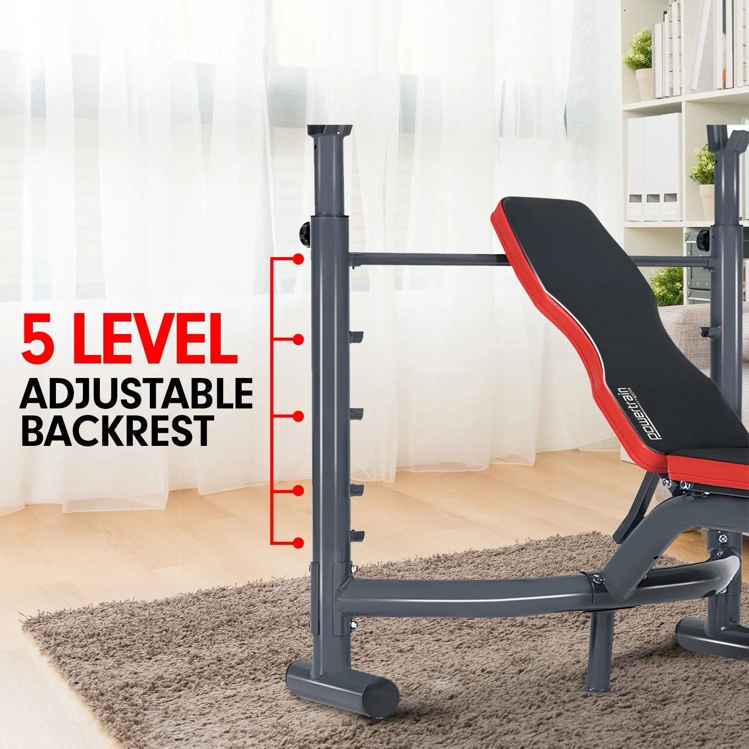 Adjustable Multi-Level Weight Bench Press, Curl Station