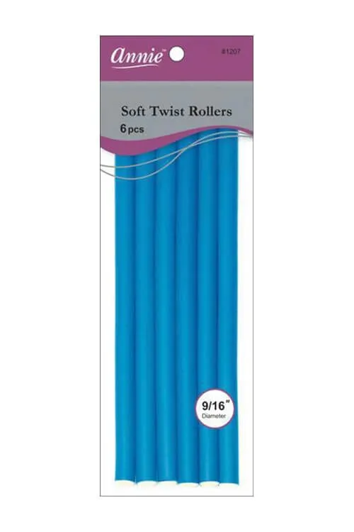 Annie #1207 Soft Twist Rollers 9/16” Blue 6 pcs