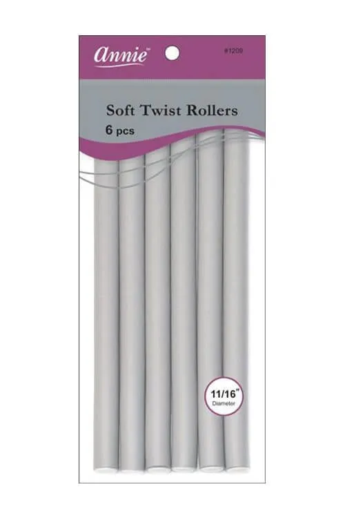 Annie #1209 Soft Twist Rollers 11/16” Grey 6 pcs