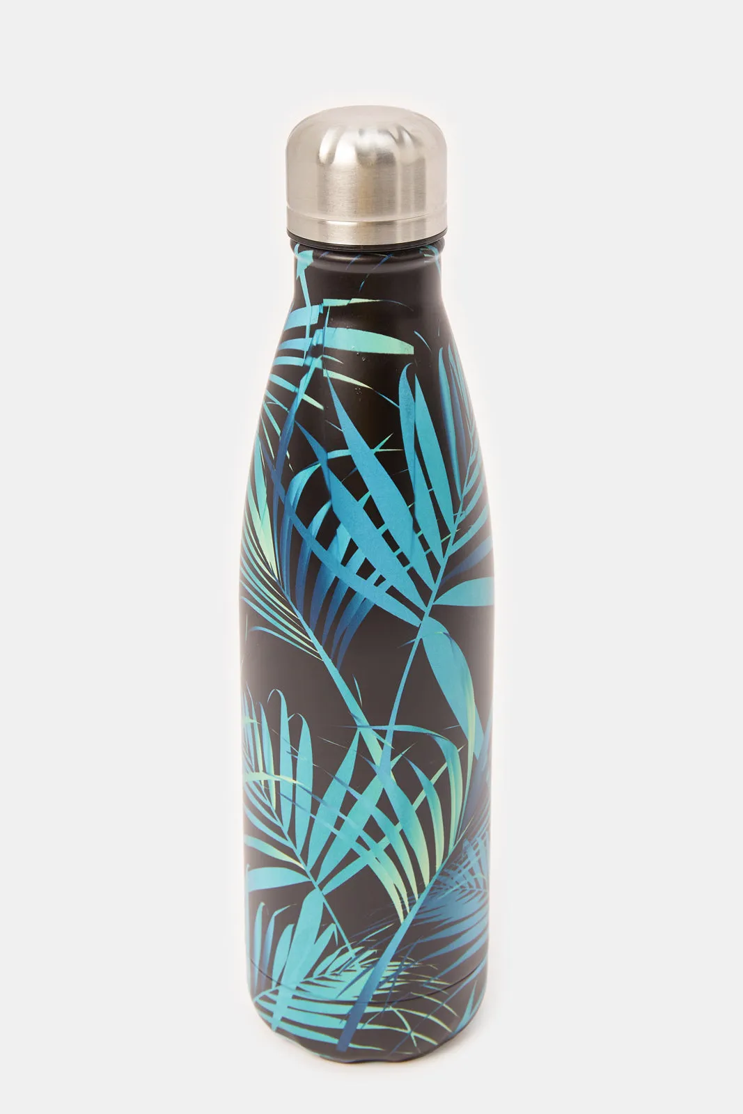 Black And Blue Floral Water Bottle