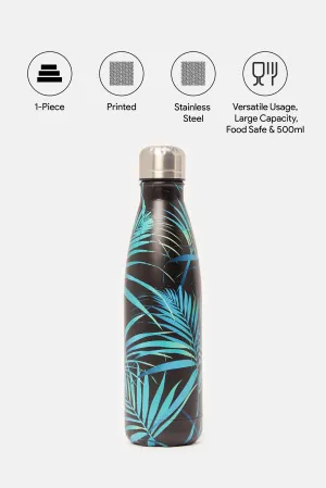 Black And Blue Floral Water Bottle