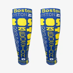 Boston Blue and Yellow Compression Leg Sleeves