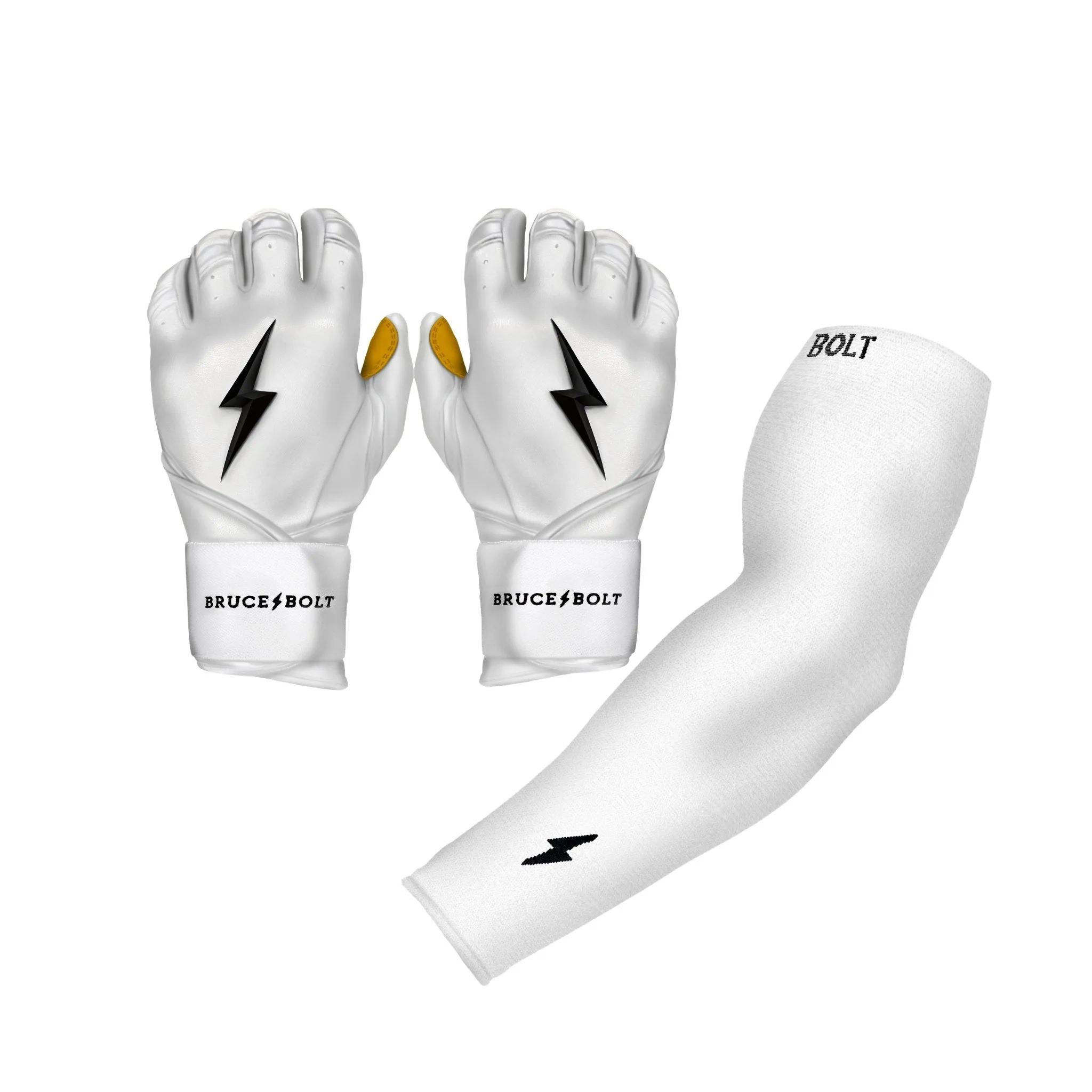 BRUCE BOLT Graduated Compression Premium Arm Sleeve - WHITE