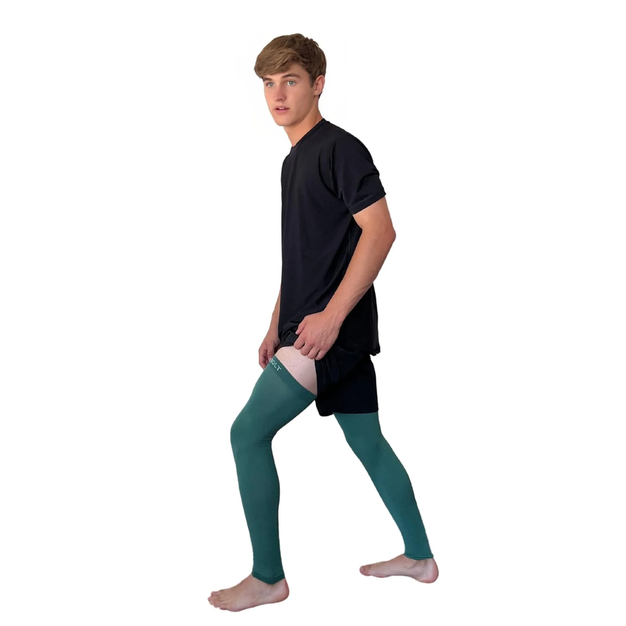 BRUCE BOLT Xtra Long Compression Leg Sleeves (pair) - GREEN