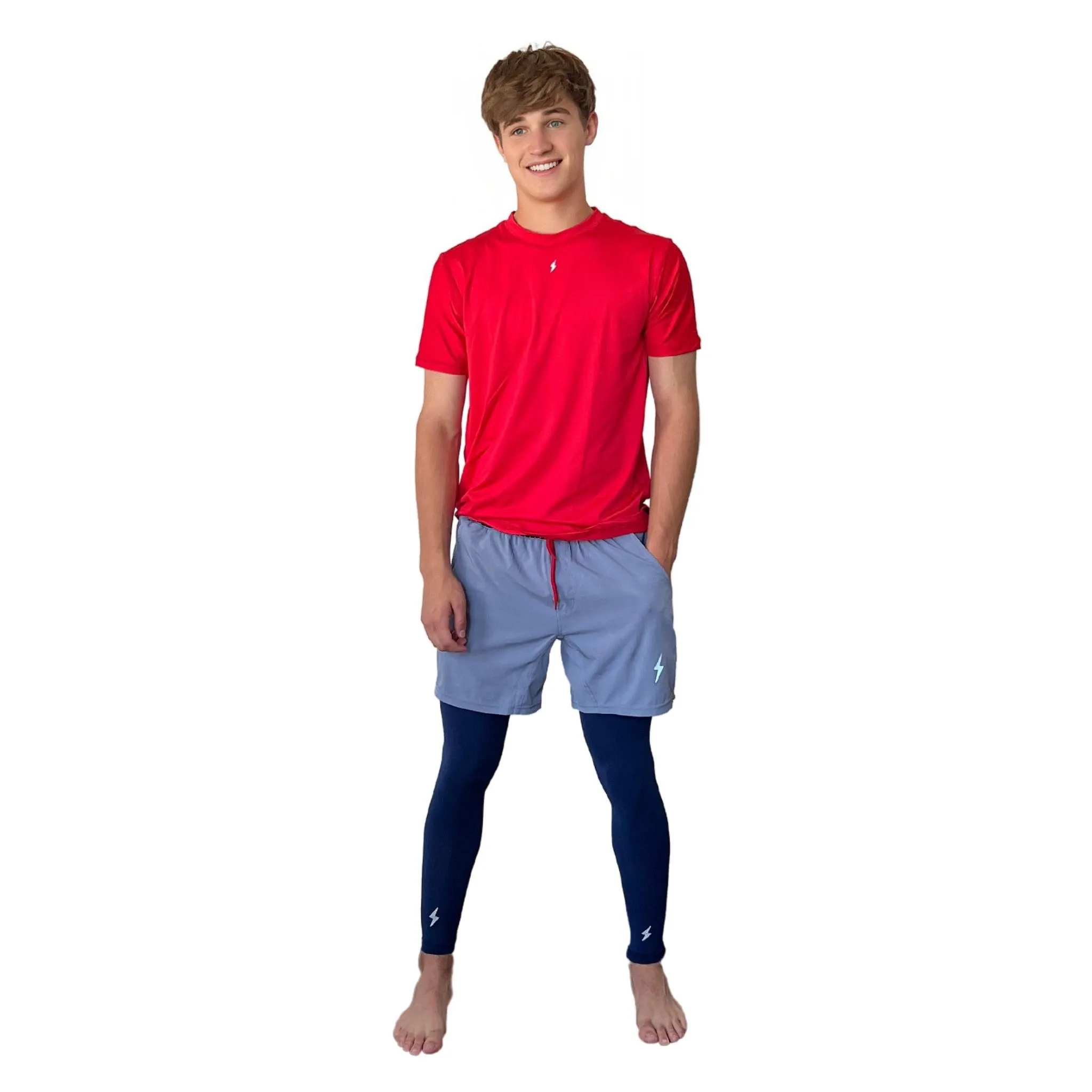 BRUCE BOLT Xtra Long Compression Leg Sleeves (pair) - NAVY