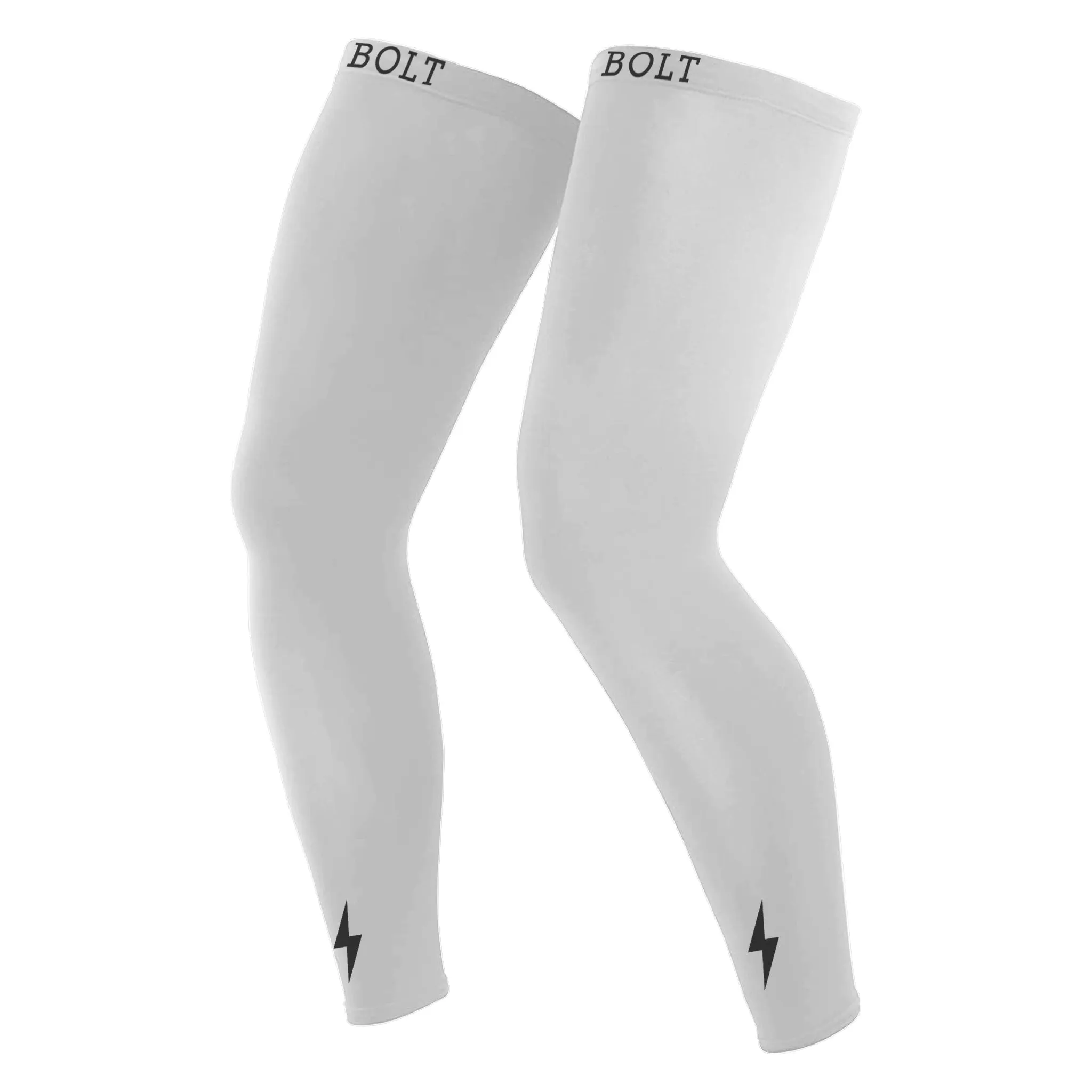 BRUCE BOLT Xtra Long Compression Leg Sleeves (pair) - WHITE