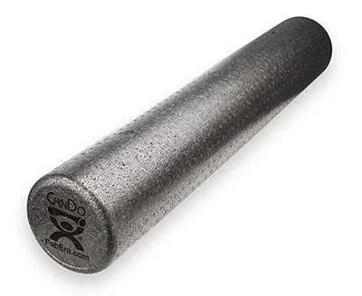 CanDo Foam Roller - Black Composite - Extra Firm - 6" x 18" - Round