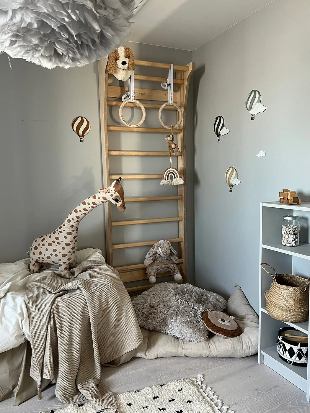 FitWood - TAIMI Wall Bars for Kids & Adults - Birch