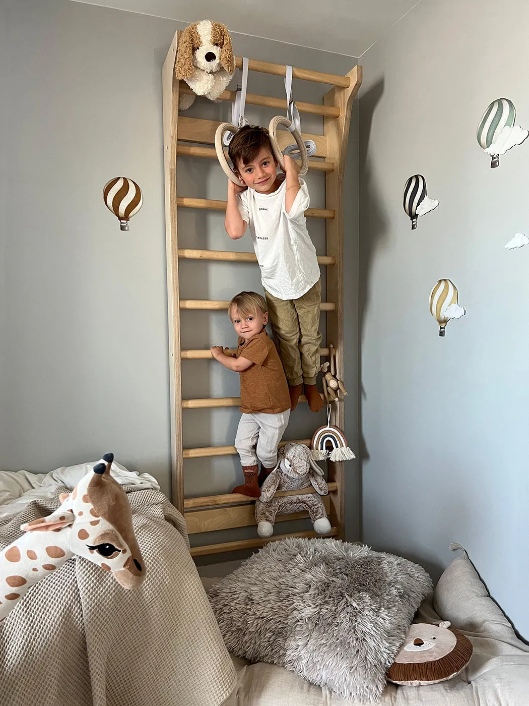 FitWood - TAIMI Wall Bars for Kids & Adults - Birch