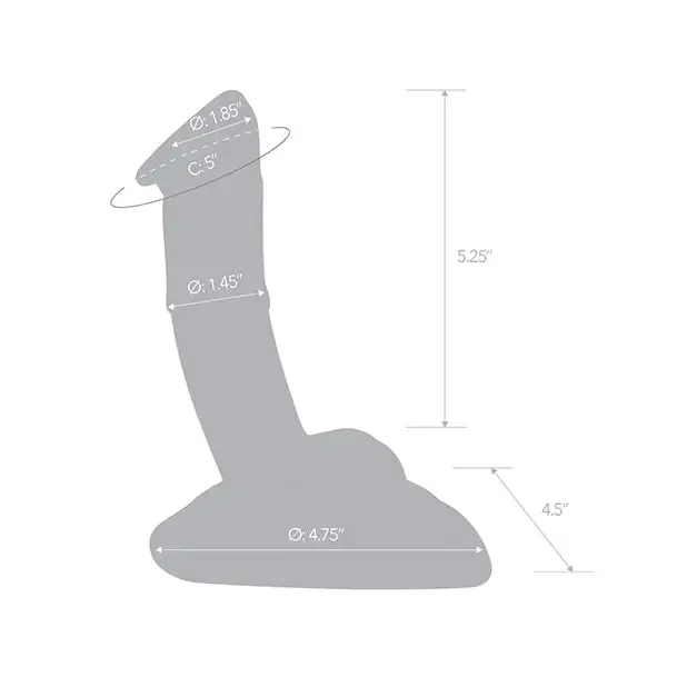 Glas 7.5" Rideable Standing Cock w/Stability Base