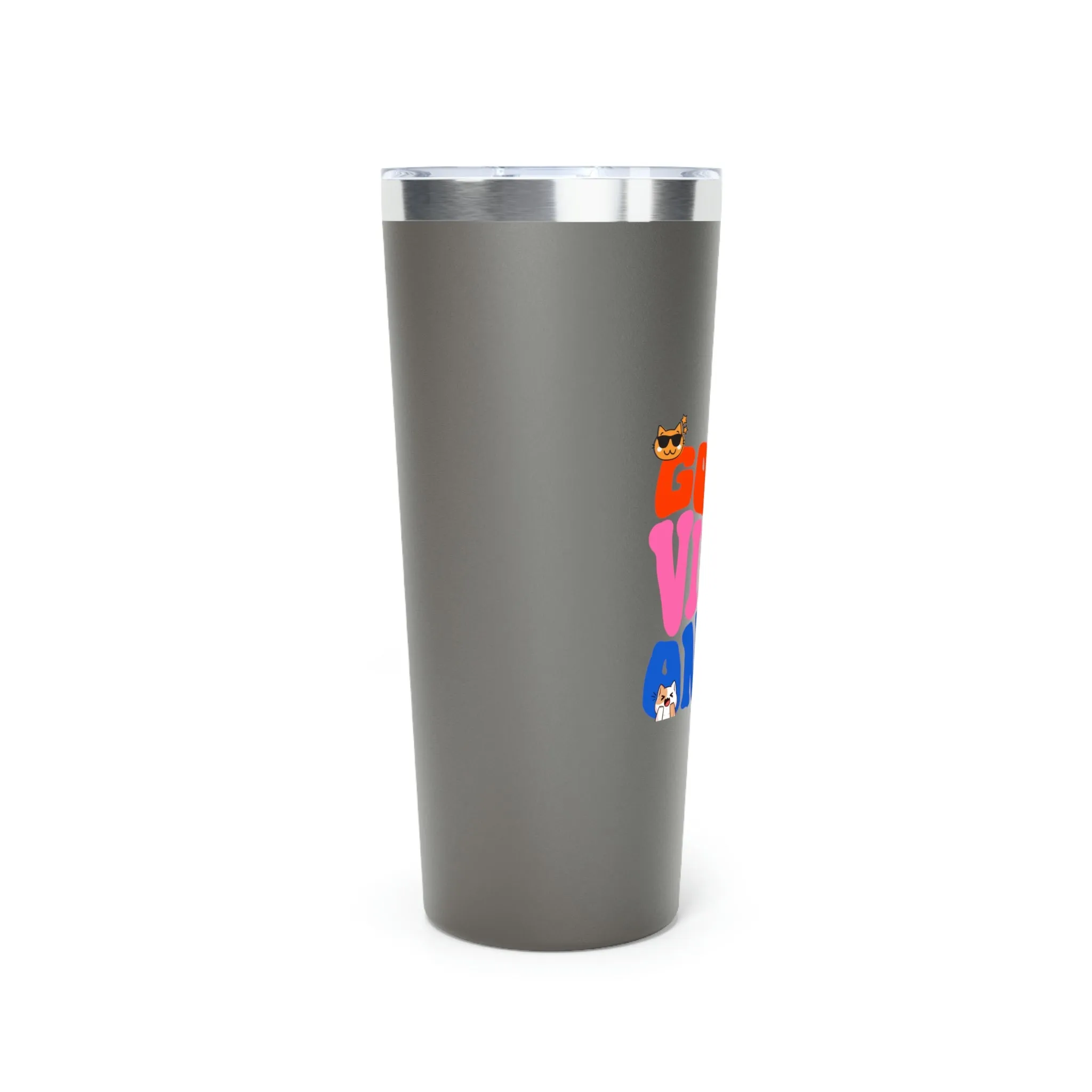 Good Vibes Only Cat POD Copper Vacuum Insulated Tumbler, 22oz