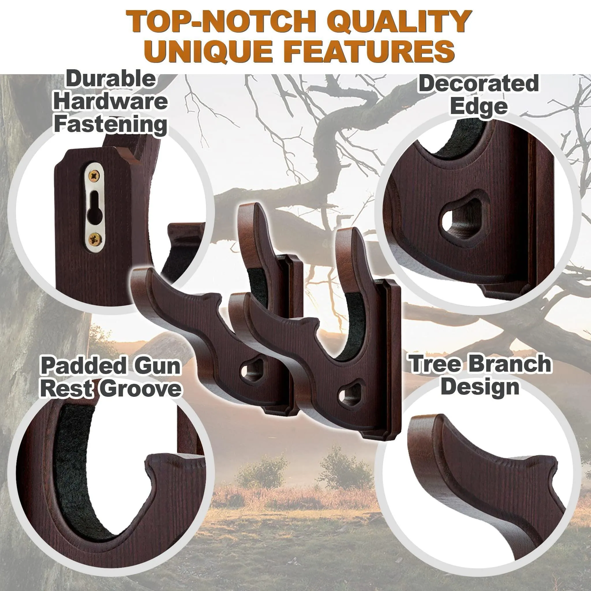 Gun Rack Wall Mount Hold Up Displays Horizontal Gun Rack Shotgun Bow Hooks