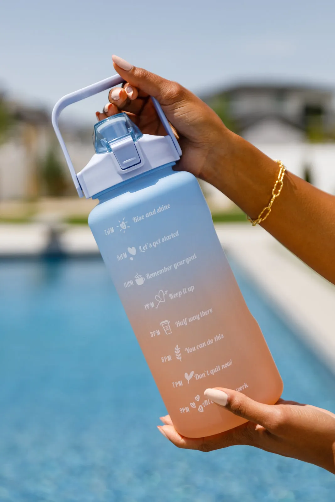 Happy Hydrations Water Bottles Blue-Orange