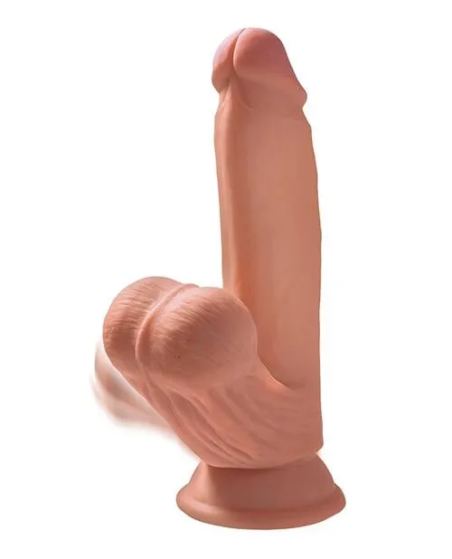 King Cock Plus 7" Triple Density Cock W-swinging Balls - Tan