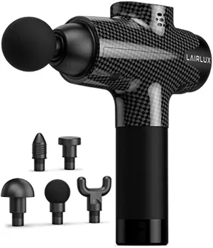 LAIRLUX Massage Gun - Deep Tissue Massager Gun for Muscle Fatigue Relief - Percussion Massage Gun - Model EM-03Pro (Carbon)