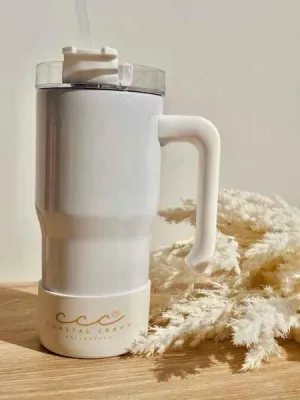 Macaron White Stainless Steel Tumbler