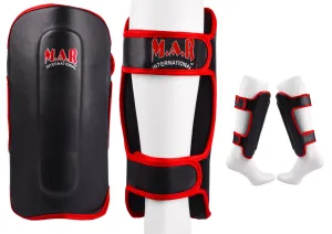 MAR-190B | Black Shin Guards w/ Foam Padding