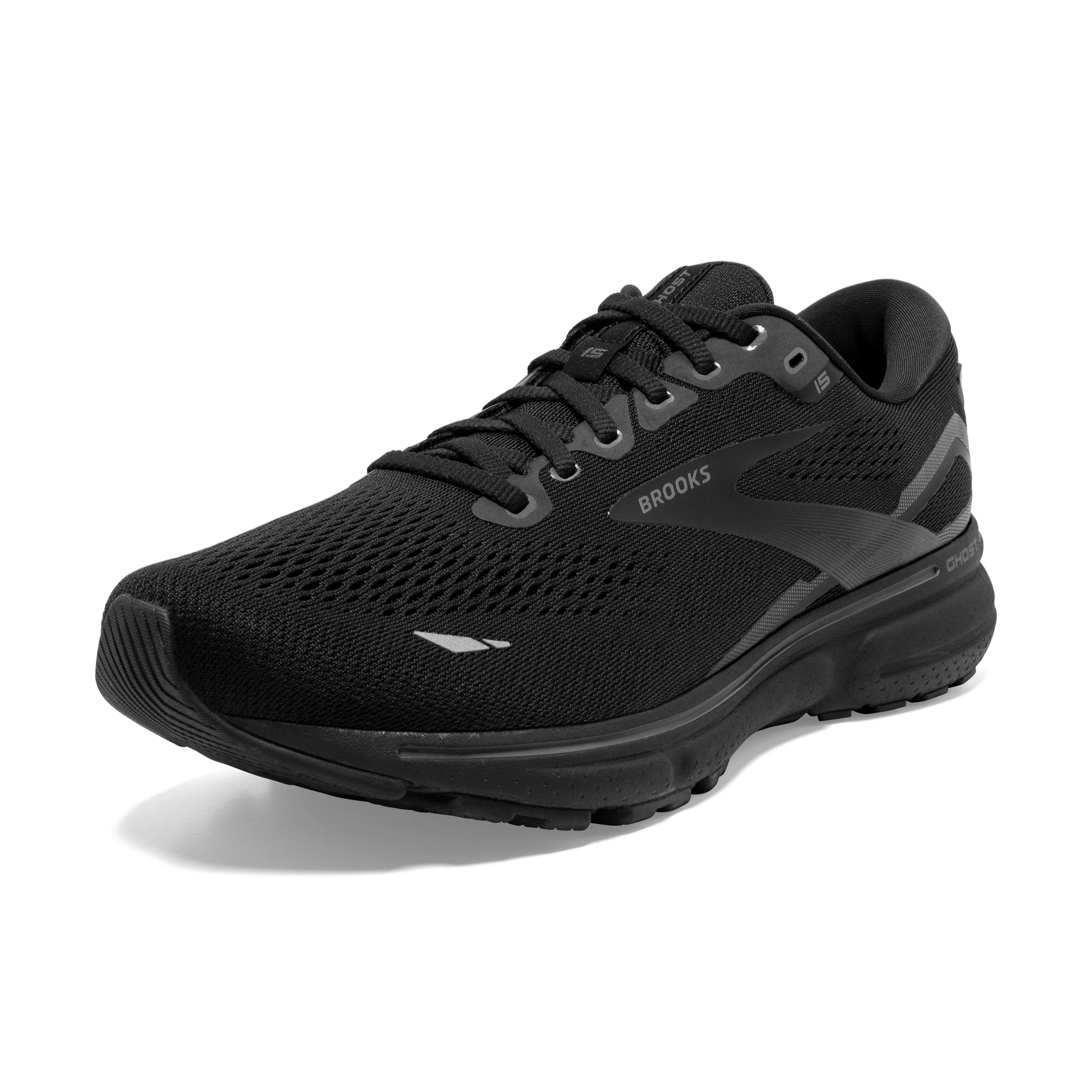 Men's Brooks Ghost 15 1103931D020 Color: Black/Black/Ebony