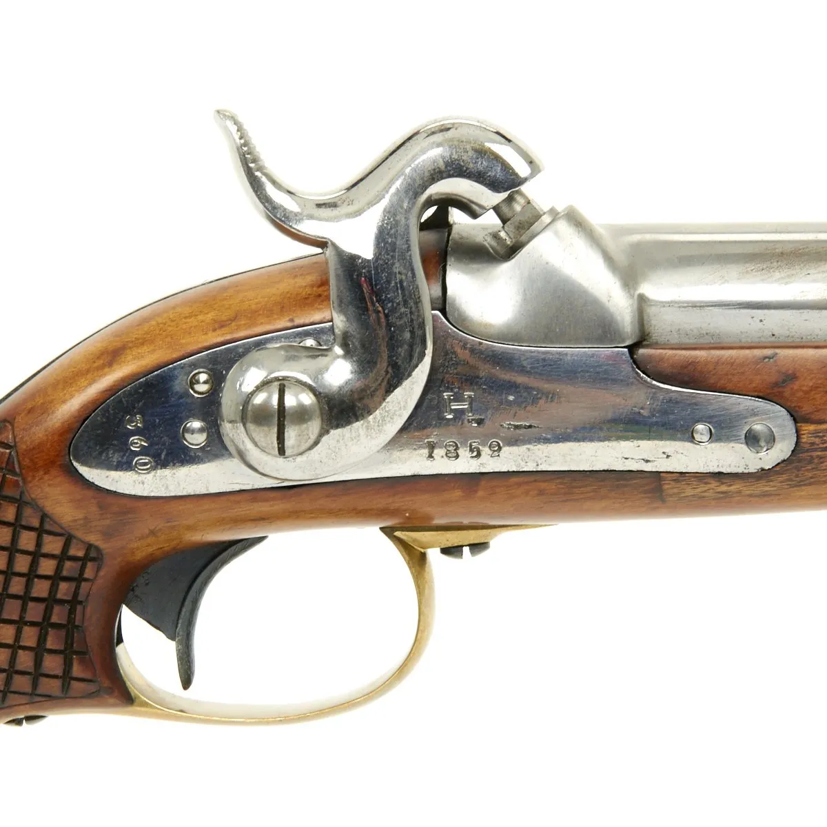 Original Swedish M-1850 Percussion Cavalry Pistol cut for Shoulder Stock - Regimentally marked and Dated 1852