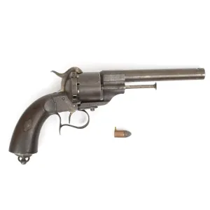 Original U.S. Civil War French M1854 Lefaucheux Cavalry Model 12mm Pinfire Revolver with Round