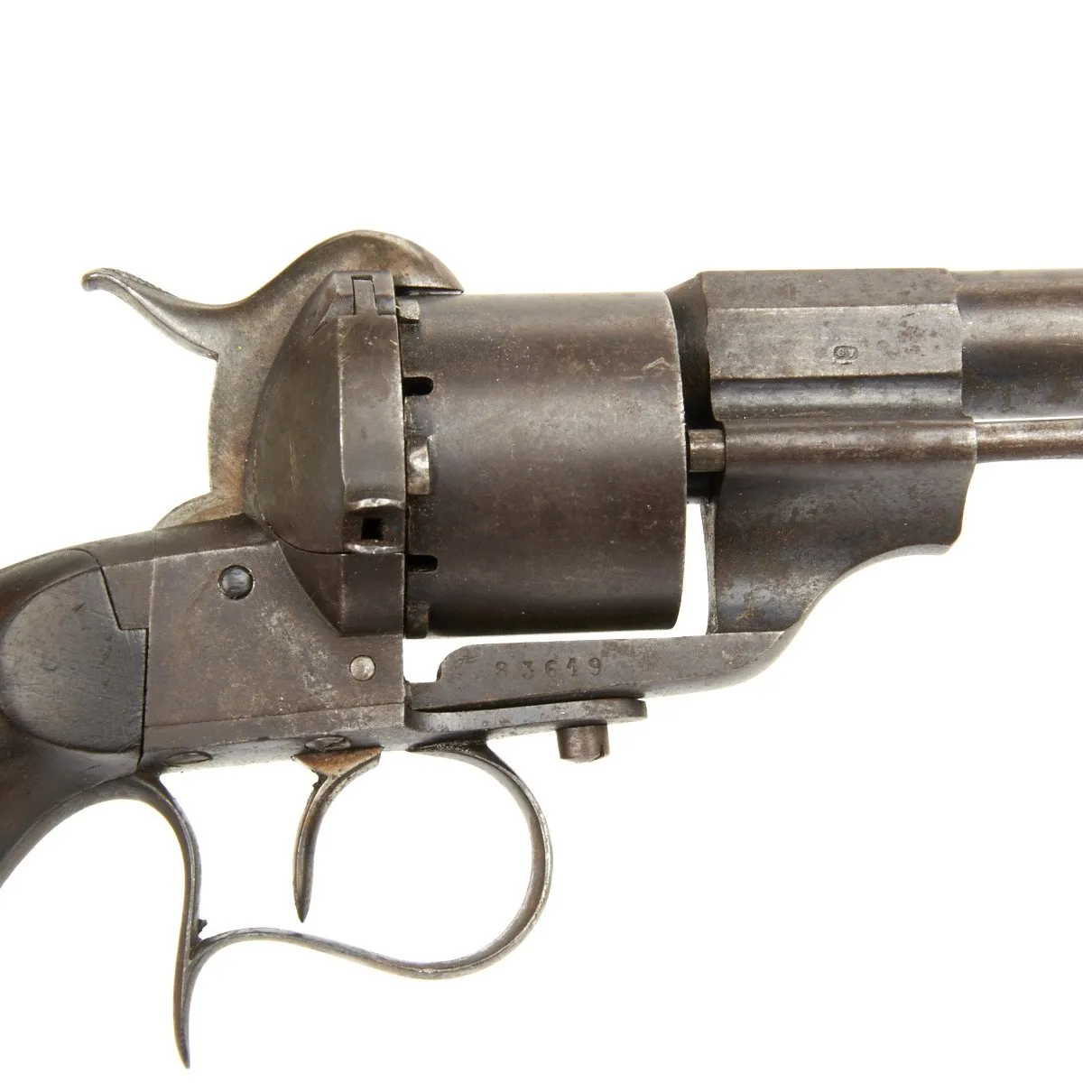 Original U.S. Civil War French M1854 Lefaucheux Cavalry Model 12mm Pinfire Revolver with Round