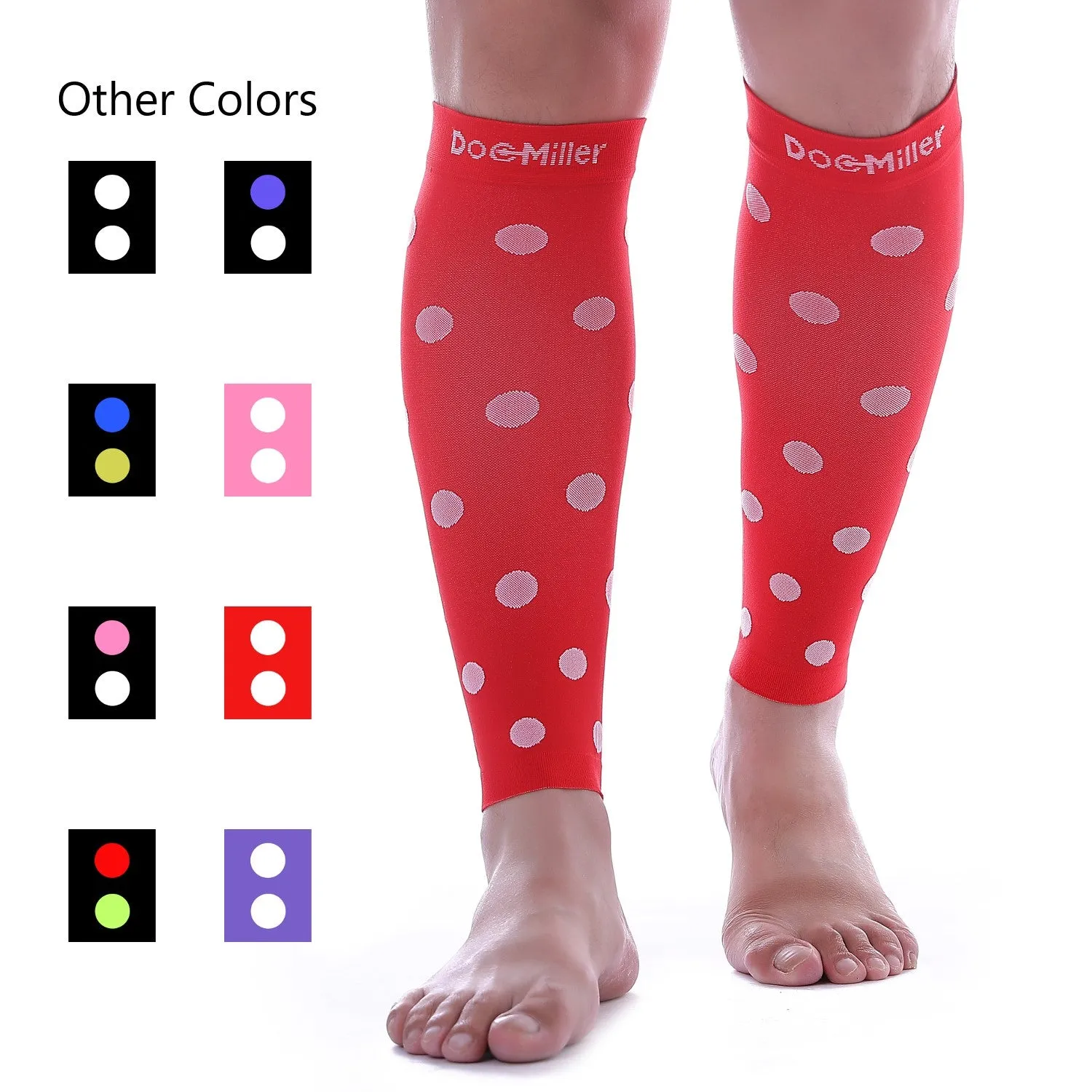 Premium Calf Compression Sleeve 20-30 mmHg Polka Dots