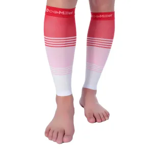 Premium Calf Compression Sleeve 20-30 mmHg RED/PINK/WHITE by Doc Miller