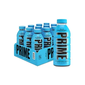 Prime Hydration with BCAA Blend for Muscle Recovery Blue Raspberry, 500ml (Pack of 12)