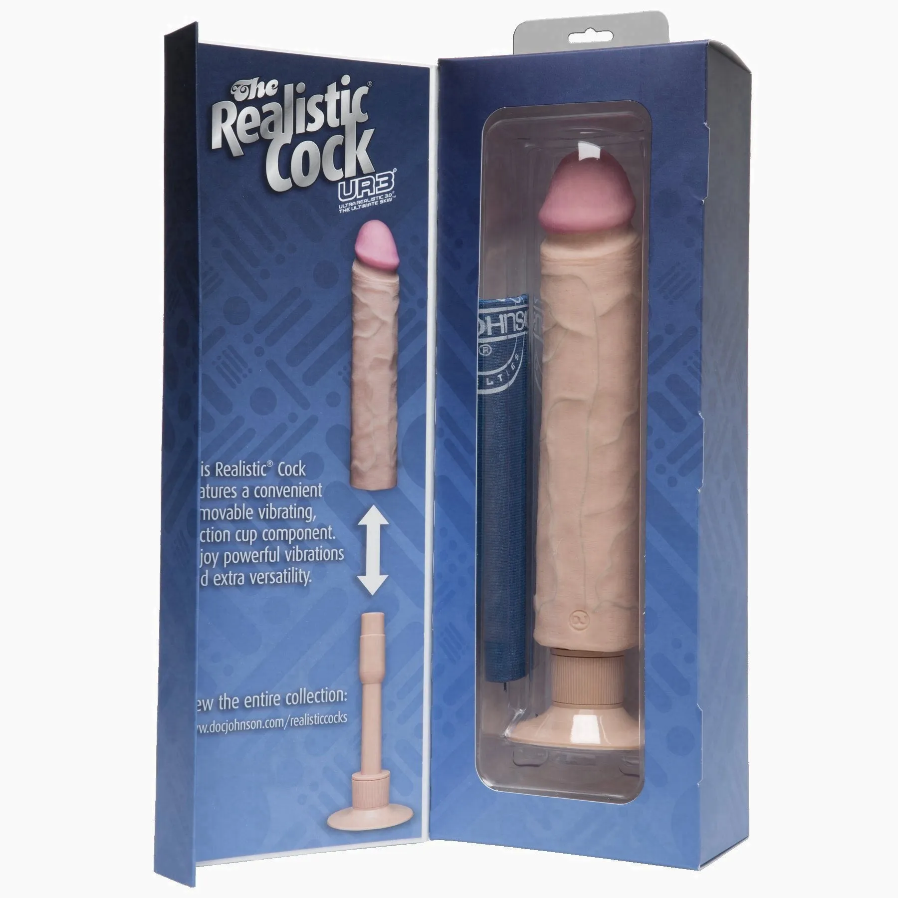 Realistic Cock 10 Vibrator White "