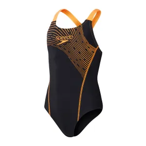 Speedo Grls Medley Logo Medalist-Black/Nectarine