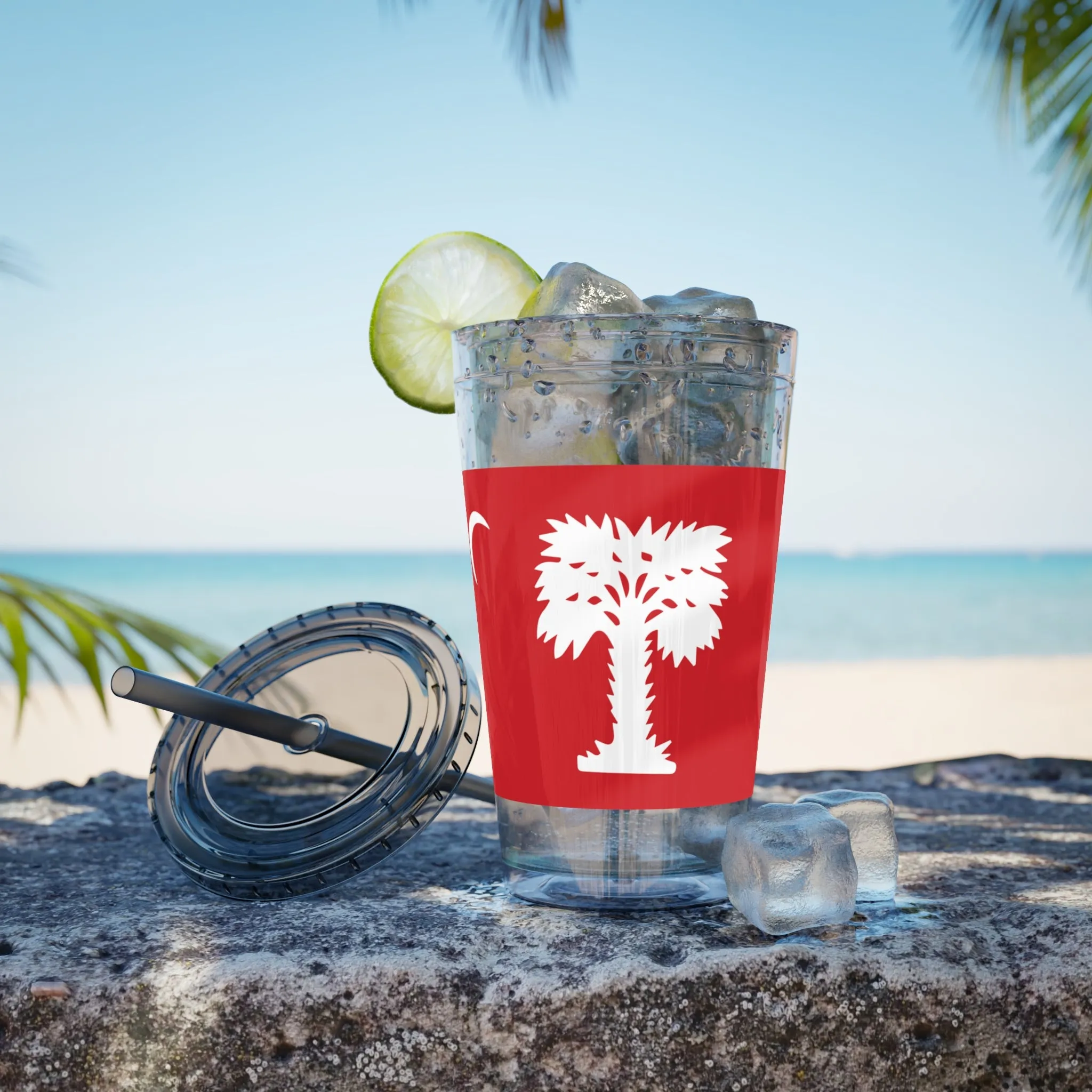 The Citadel, Big Red Flag, Sunsplash Tumbler with Straw, 16oz