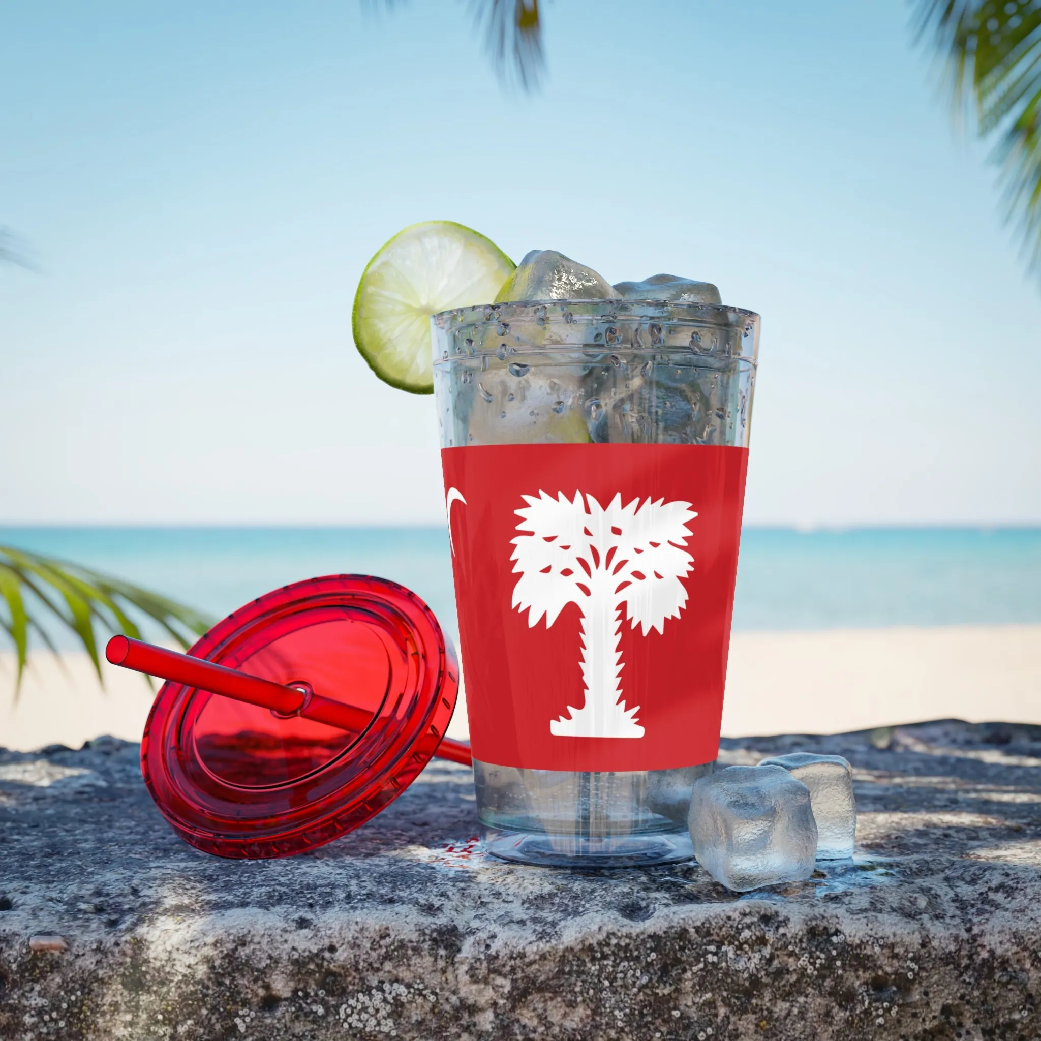 The Citadel, Big Red Flag, Sunsplash Tumbler with Straw, 16oz