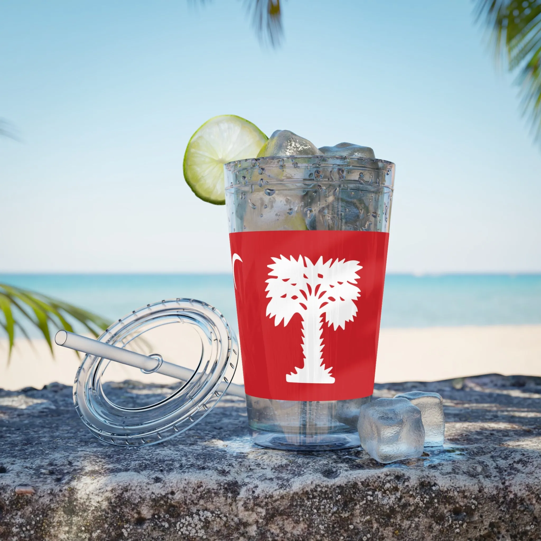 The Citadel, Big Red Flag, Sunsplash Tumbler with Straw, 16oz