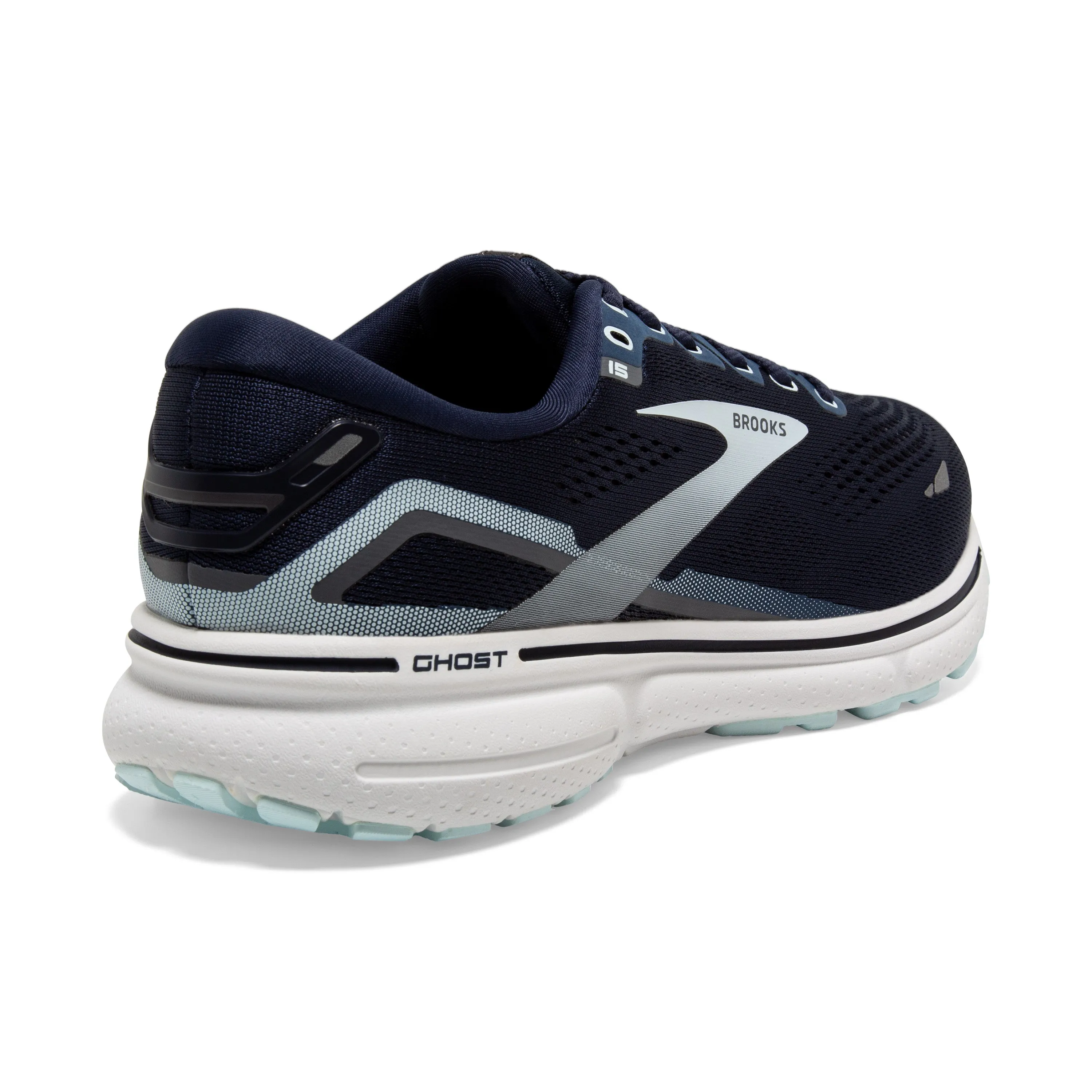 Women's Brooks Ghost 15 1203801D450 Color: Peacoat/Pearl/Salt Air (WIDE WIDTH)