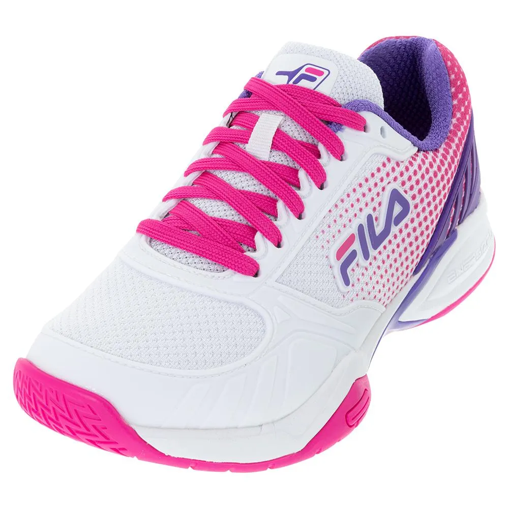 Women's Volley Zone Pickleball Shoes White and Pink Glo